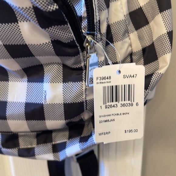 Coach Gingham Backpack 🎒 Black & White NWT 🖤🤍🖤 Back to School - Picture 3 of 4